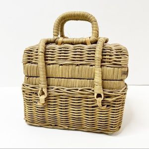 Vintage wicker basket purse